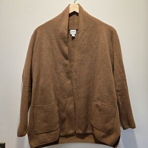 J. Crew Tan Open Cardigan with Pockets 100% Cotton
